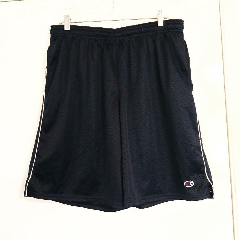 Champion Navy Mesh Athletic Shorts w/ Pockets